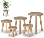 5-Pack Wood Plant Stands Indoor, Single Plant Stand by Unknown
