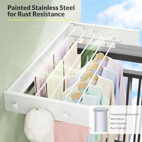 Extra Wide 40" Wall Mounted Clothes Drying Rack, Foldable Laundry Rack - Image 6