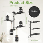 iDavosic.ly Wall Plant Holder, Rotating Floating Window Shelf, 3-Tier Black - Image 3