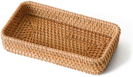 Small Rattan Serving Tray, Natural Wicker Decorative Tray by S310
