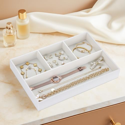 GORESE Faux Leather Valet Tray, Stackable Jewelry Trays - Image 3