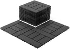 44pcs Plastic Interlocking Patio Deck Tiles, 12 x 12in Waterproof Indoor by VireoNest