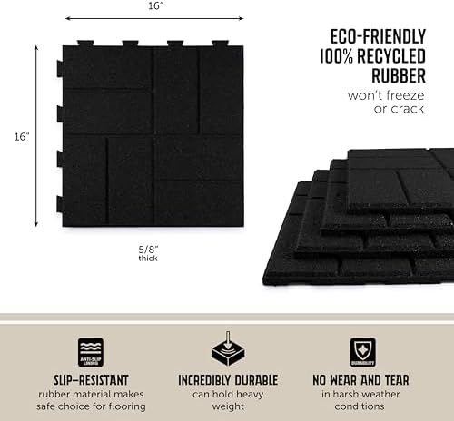 Playsafer Brick Rubber Interlocking Tiles | 16 X 16 | Easy Install - Image 4
