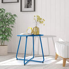 Meluvici Patio Outdoor Side Table Waterproof Round Metal Steel Small Side Table - Image 2