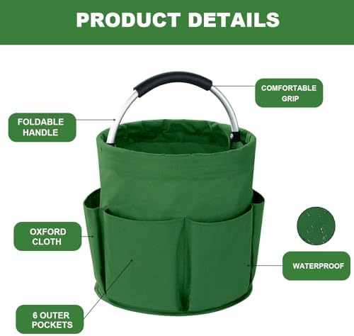 Cleaning Caddy with Handle, 17L Foldable Cleaning Supplies Organizer, Portable - Image 5