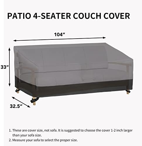 Easy-Going Heavy Duty Outdoor Bench Couch Cover, 104Wx32.5Dx33H inch - Image 6
