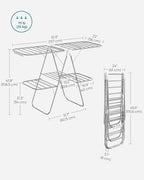 SONGMICS Clothes Drying Rack, Foldable 2-Level Stee Laundry Drying Rack - Image 6