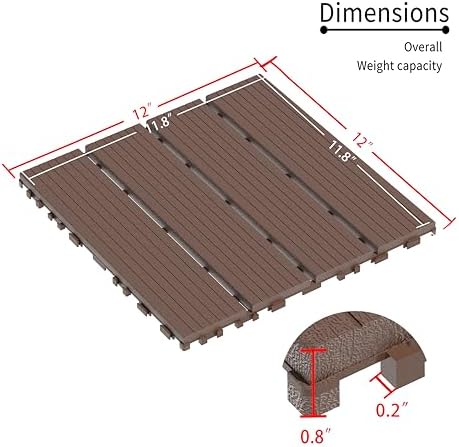 Plastic Interlocking Deck Tiles, 44 Packs Deck Tile Outdoor Waterproof All - Image 3
