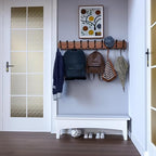 SKOLOO Rustic Coat Rack Wall Mount, 10 Hooks, 38.6'' Long, Solid Wood - Image 4