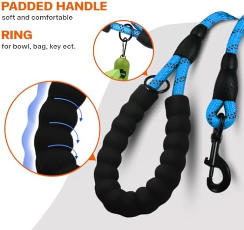 Taglory Rope Dog Leash for Small Medium Dogs, 5 FT Padded Handle - Image 4