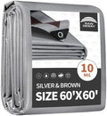 RAINDEWAY 60x60 Feet Tarps Heavy Duty Waterproof, 10Mil Multipurpose Tarp by RAINDEWAY