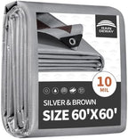 RAINDEWAY 60x60 Feet Tarps Heavy Duty Waterproof, 10Mil Multipurpose Tarp by RAINDEWAY