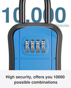 Puroma Key Lock Box Outdoor 4 Digit Code Combination Lockbox House, 1 Blue - Image 3