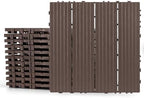 Plastic Interlocking Deck Tiles 12 Pack, 12in Waterproof Patio Flooring by FHWTY