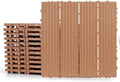 Plastic Interlocking Deck Tiles 12 Pack, 12in Waterproof Patio Flooring by FHWTY