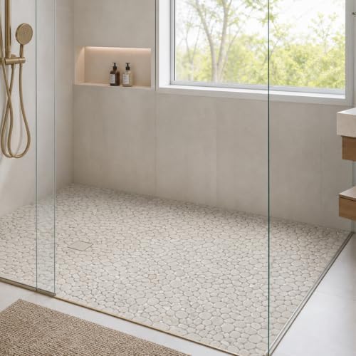 Beige Pebble Mosaic Tile, 8 Sheets - Image 7