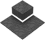 12" Interlocking Deck Tiles, Stone Texture Patio Floor Tiles, Easy DIY - Image 4