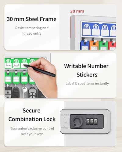 Uniclife Key Lock Box, Wall Mount Key Box, Car Key Organizer - Image 4