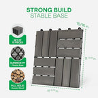 IDZO Interlocking Acacia Deck Tiles 9.6 SQFT - Image 2