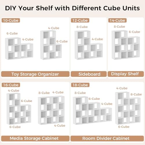LUCKLIFE 9-Cube Storage Organizer, Modular Bookcase Shelf - Image 6