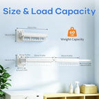 Foldable Wall Mounted Laundry Drying Rack, 3 Fold Retractable Clothes Drying - Image 3