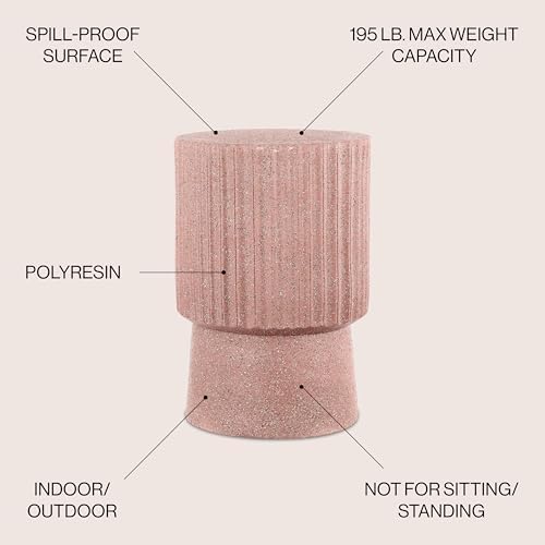 JONATHAN Y Louisa Outdoor Accent Table 19" Fluted Polyresin - Image 3
