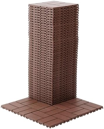 Plastic Interlocking Deck Tiles 12"x12" Waterproof Outdoor Patio Flooring PP - Image 7
