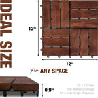 Acacia Wood Interlocking Deck Tiles, Patio & Backyard Tile, 12 in - Image 5