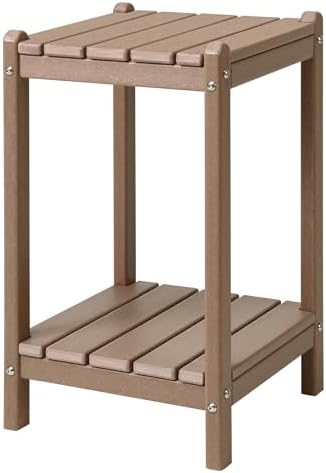 LZRS 24" Double Adirondack Outdoor Side Table, Pool Composite Patio Table by LZRSPET