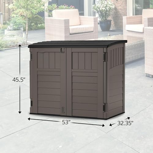 Suncast 34 Cu Ft Horizontal Storage Shed, Stoney Black - Image 2