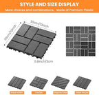 27 Pack Plastic Interlocking Deck Tiles, Patio Floor Decking Tiles - Image 2