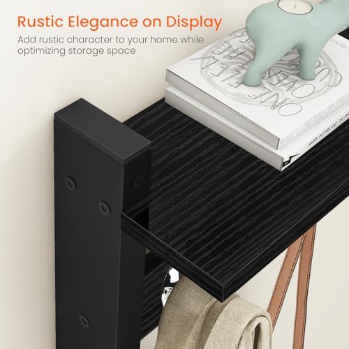 Homode Wall Coat Rack With Shelf, Wood Entryway Hanger With Hooks, Small - Image 5