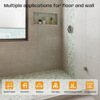 Green Pebble Tile for Shower Floor, Stone Backsplash Tiles - Image 6