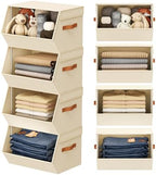 Stackable Closet Organizers and Storage Bins, Open Front Closet Shelf Organizer by DiMJ