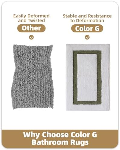 Color&Geometry Mini White Bathroom Rugs 24x16, Extra Soft Absorbent Microfiber - Image 7