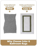 Color&Geometry White Bathroom Rugs 43x24, Extra Soft Absorbent Microfiber Bath - Image 6