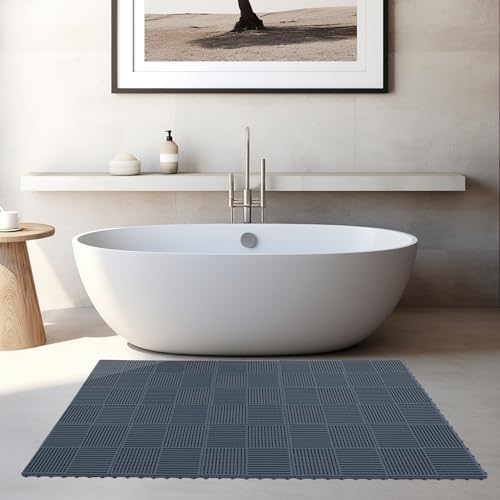 18 Pack Modular Interlocking Tiles Double Non-Slip 12"x12" Dark Gray - Image 5