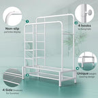 Clothes Rack with Shelves, Double Rods Clothing Rack - Image 3