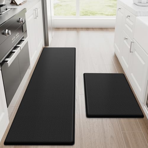 StepRite Kitchen Mats for Floor, 2-Piece Anti-Fatigue Kitchen Rugs by Bringcushiontoyourlife