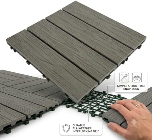 Interlocking WPC Decking Tiles – 12”x12” Outdoor Flooring, Waterproof & Durable - Image 6
