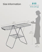 SONGMICS Clothes Drying Rack, Foldable Space-Saving Laundry Drying Rack - Image 5