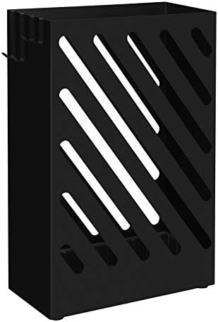 SONGMICS Metal Umbrella Stand, Rectangular, Removable Drip Tray, 4 Hooks - Image 7