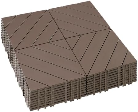 36 PCS Plastic Interlocking Deck Patio Tiles by Mapleyard