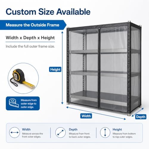 Corevibe Custom Size Dust Cover, Heavy Duty Mesh Rack Cover - Image 3