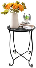 Outdoor Side Table for Small Space, Metal Outdoor Indoor Round Side Table by Fashion%26cool
