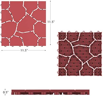 Pure Garden 6-Pack Polypropylene Interlocking Patio Deck Tiles - Image 6