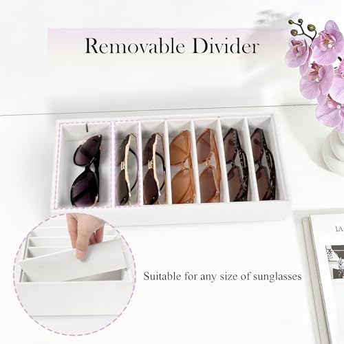 Velvet Sunglass Organizer Tray, Stackable Glasses Case - Image 3