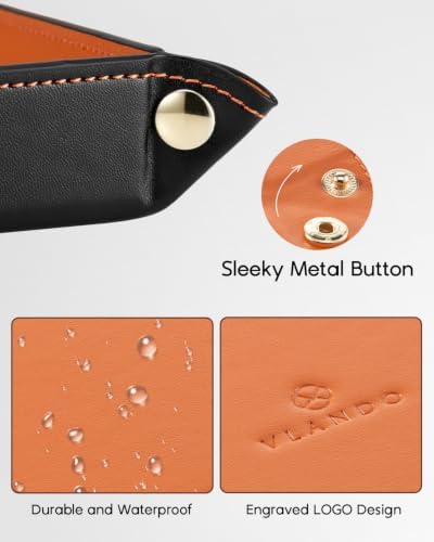 VLANDO Valet Tray, Foldable PU Leather Catchall Tray - Image 5