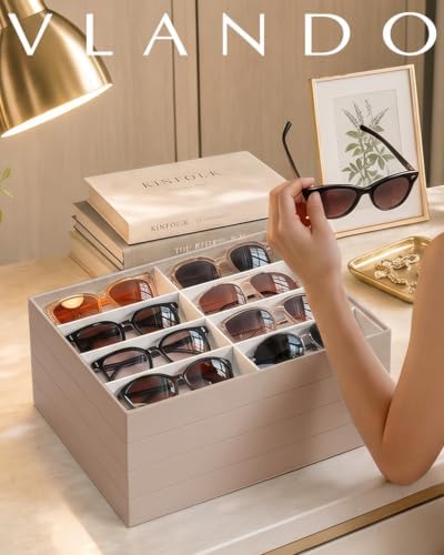 VLANDO Stackable Jewelry Tray, Drawer Organizer, 40-Grid Display - Image 5