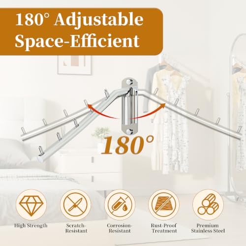 Alise Swing Clothes Hanger Rack, Garment Racks Wall Mount - Image 3